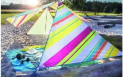 Bent Zip-Canvas Single Verbindbares Sonnensegel 250 X 250 X 250 Cm Türkis -Zeltrabatt 696500 4862600