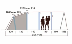 Outwell Hayward Lake 5ATC Aufblasbares Tunnelzelt 5 Personen -Zeltrabatt 789713 5206553